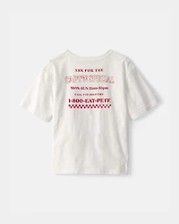 Boys Pizza Graphic Tee - White