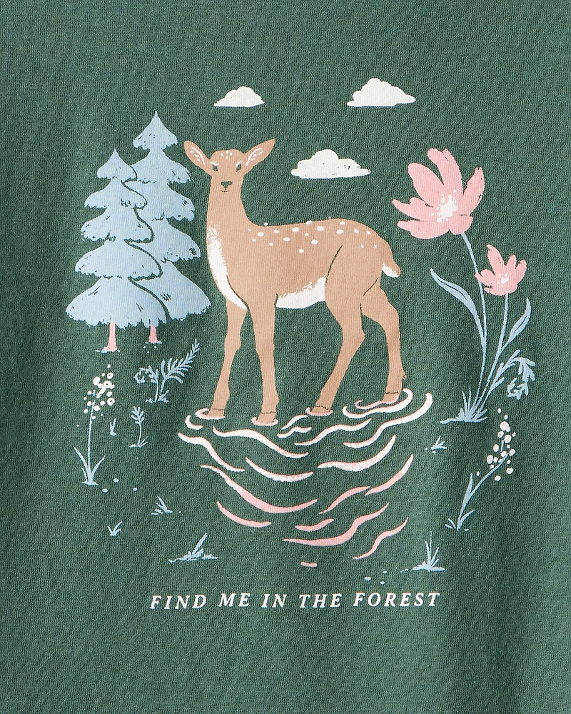 Girls Deer Long-Sleeve Graphic Tee - Green