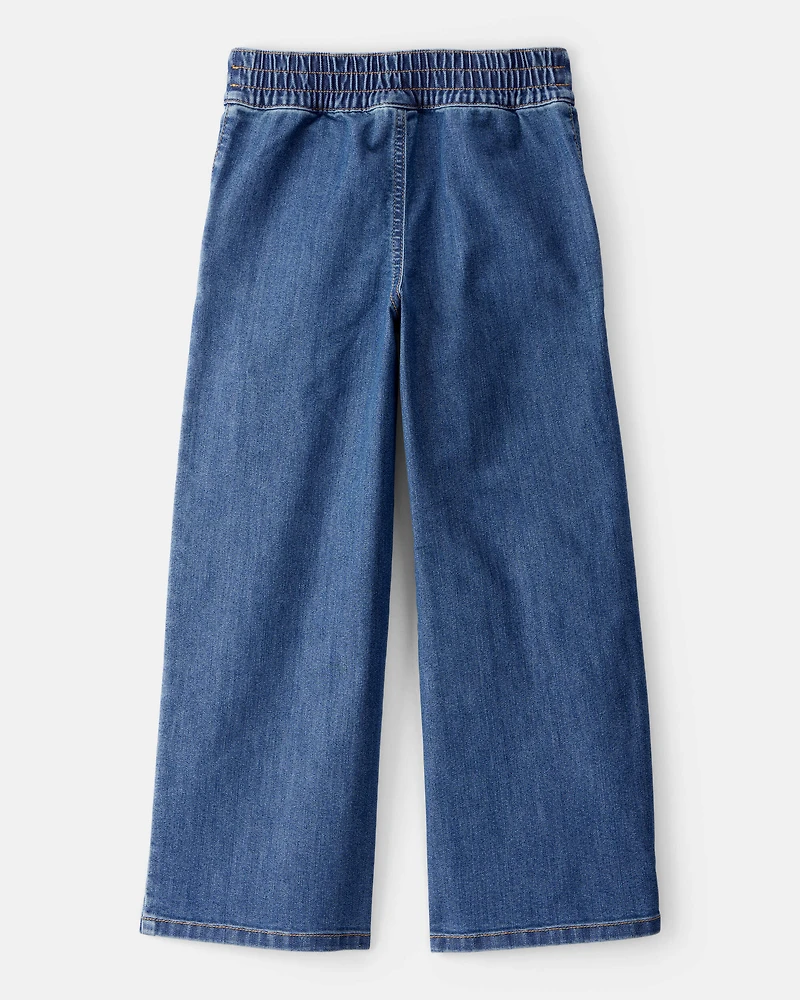 Kid Denim Wide Leg Pants