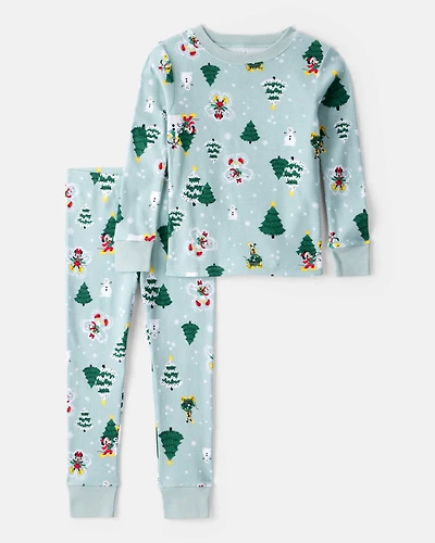 Toddler Disney© Mickey Mouse 100% Cotton Long-Sleeve Snug Fit 2-Piece Pyjamas - Blue