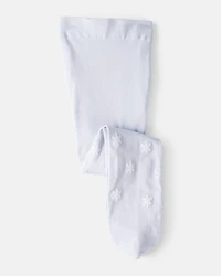 Baby Girl Snowflake Print Tights - Blue