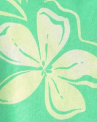 Baby Girl Floral Peplum Tank Top - Green