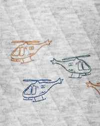 Baby Boy 2-Piece Helicopter Quilted Hoodie & Pant Set - Grey