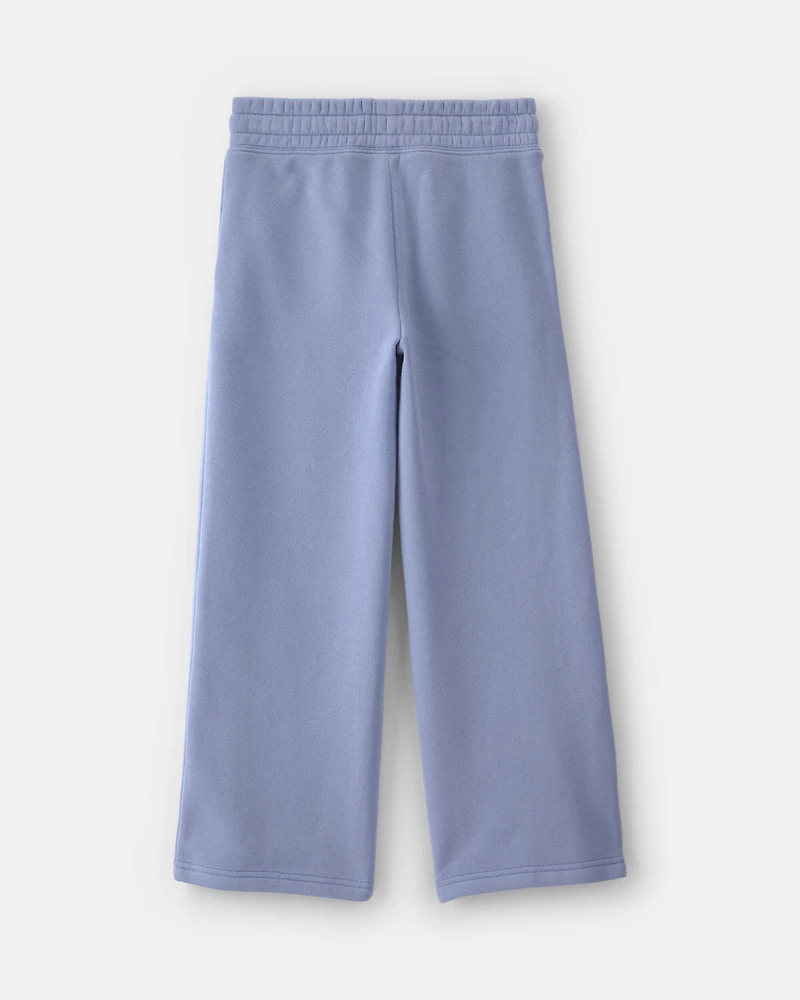 Girls Fleece Wide-Leg Active Pants - Blue
