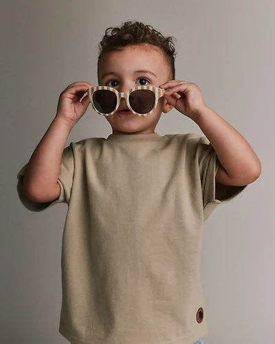 Toddler Stripe Sunglasses - Cream/Beige