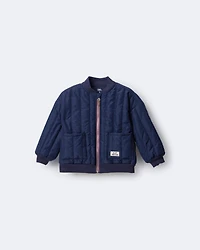 Toddler Boy Quilted Bomber Jacket - Navy