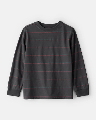 Boys Striped Long-Sleeve T-Shirt - Grey