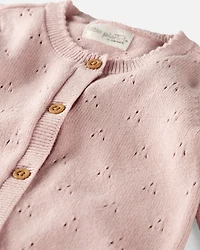 Baby Girl Organic Cotton Sweater Knit Pointelle Jumpsuit