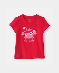 Toddler Girl Crab Graphic Tee - Red