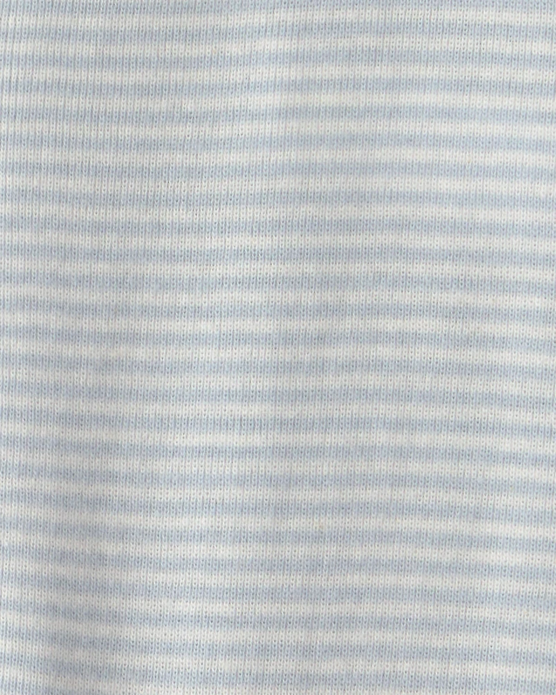 Baby Boy Striped 100% Cotton Sleeper - Blue