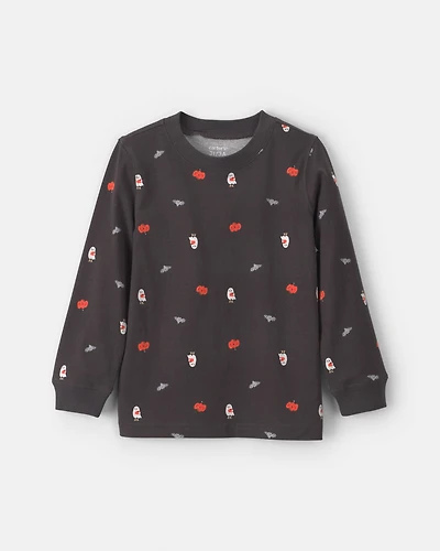Toddler Boy Pumpkin Halloween Long-Sleeve T-Shirt - Grey