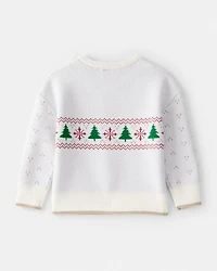 Toddler Girl Christmas Disney© Minnie Mouse Long-Sleeve Sweater - Cream