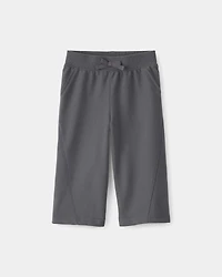 Baby Girl French Terry Wide-Leg Active Pants - Grey