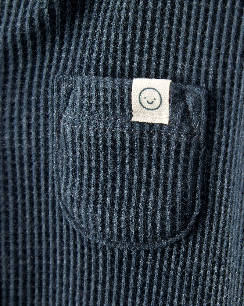 Baby Boy Cotton Long-Sleeve Sleeper - Navy Blue