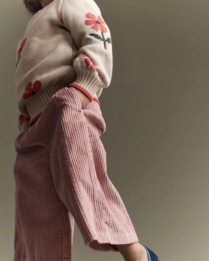 Toddler Girl Urban Wide Leg Corduroy Pant - Light Pink