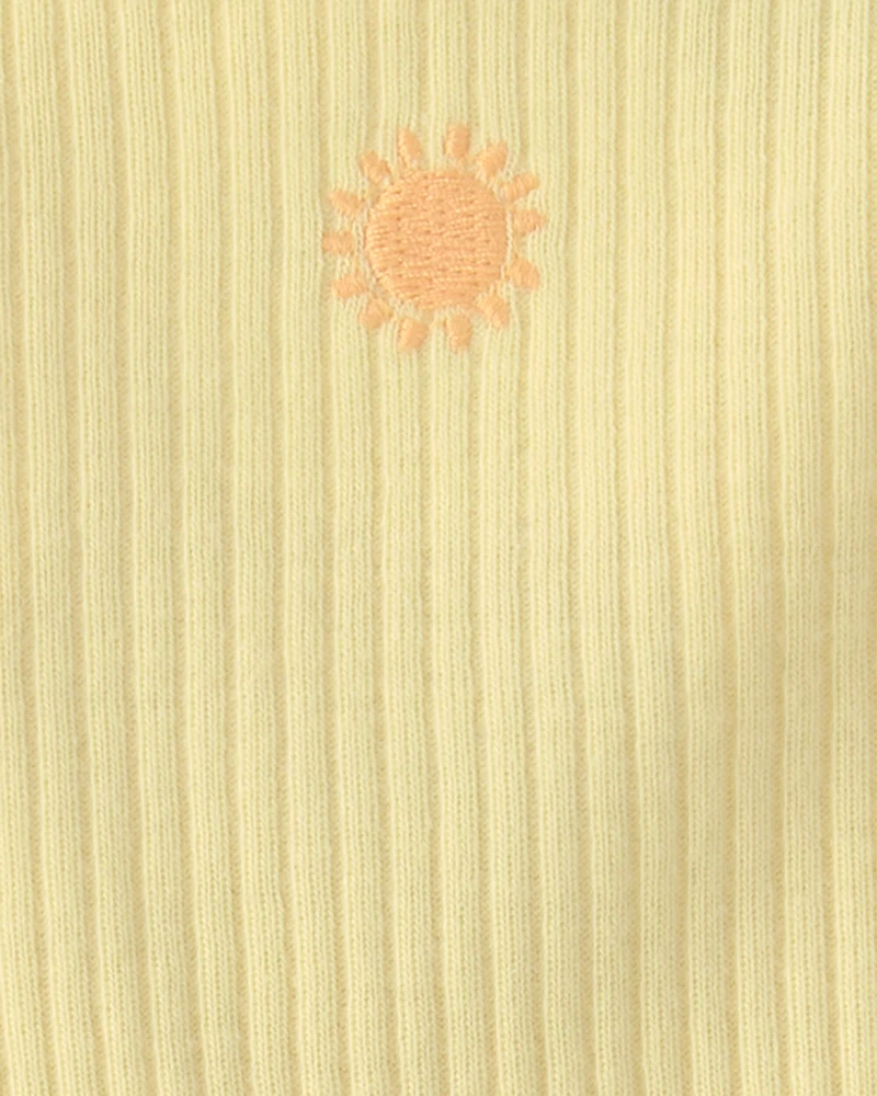 Baby Girl Sunshine Short-Sleeve Bodysuit Dress - Yellow