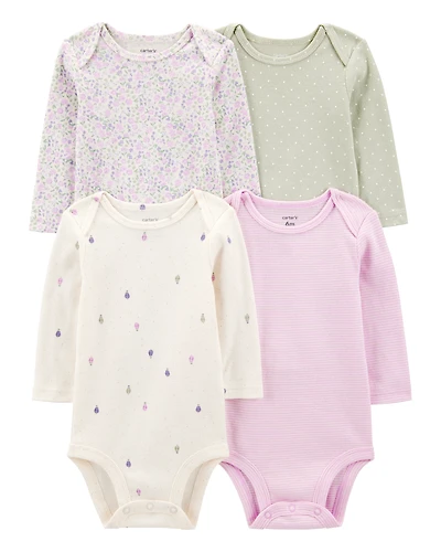 Baby Girl 4-Pack Original Long-Sleeve Bodysuits