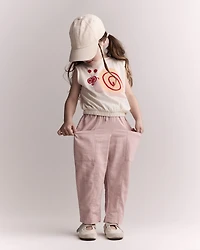 Toddler Girl Pocket Pant Stripes - Rose