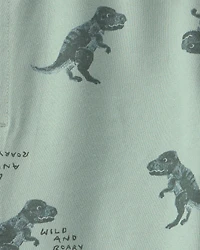 Toddler Boy Dinosaur French Terry Jogger - Green