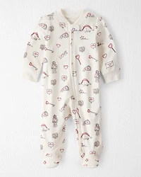 Baby Organic Cotton Sleep & Play Pajamas Little Loves Print