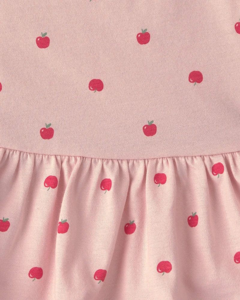 Baby Girl 2-Piece Apple Bodysuit & Pant Set - Pink