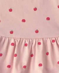 Baby Girl 2-Piece Apple Bodysuit & Pant Set - Pink