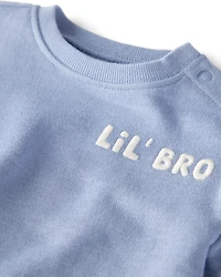Baby Boy Organic Cotton Lil' Bro Bubble