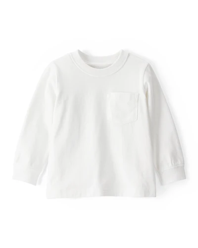 Long-Sleeve Pocket Tee - White