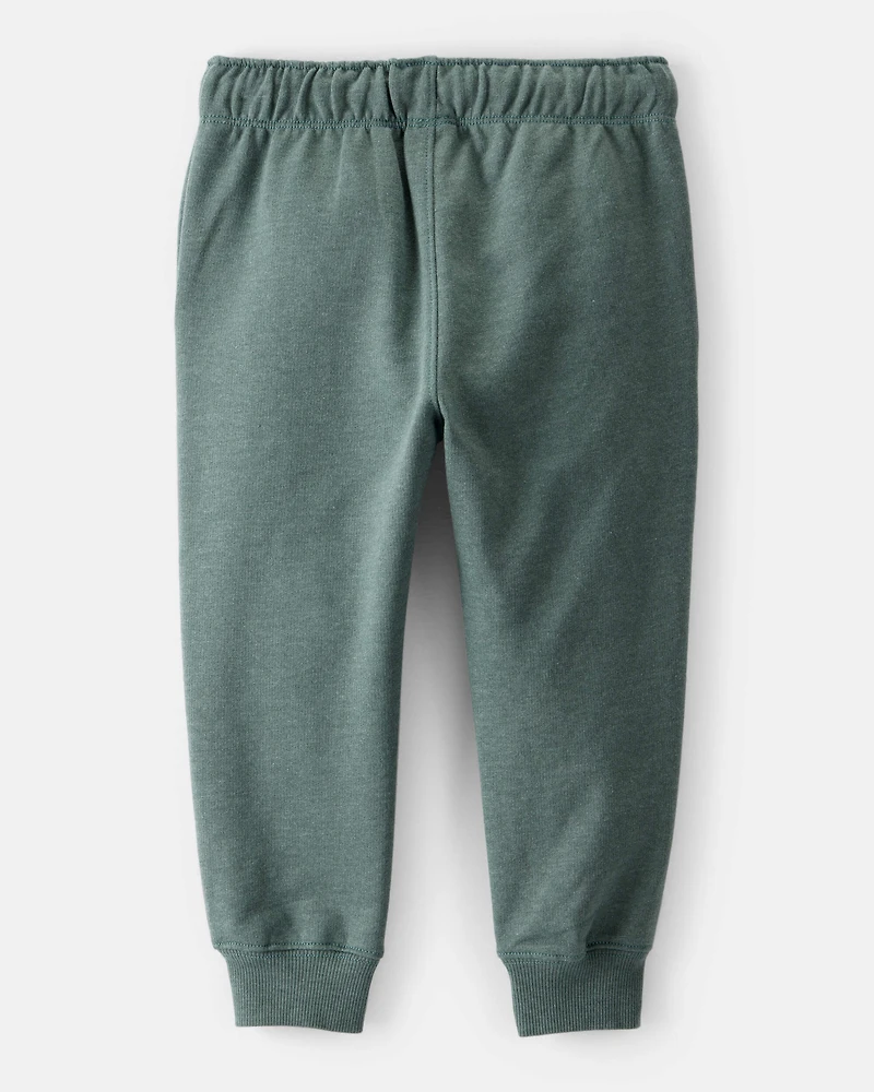 Toddler Boy Solid Fleece Cotton Jogger - Green