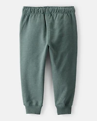 Toddler Boy Solid Fleece Cotton Jogger - Green
