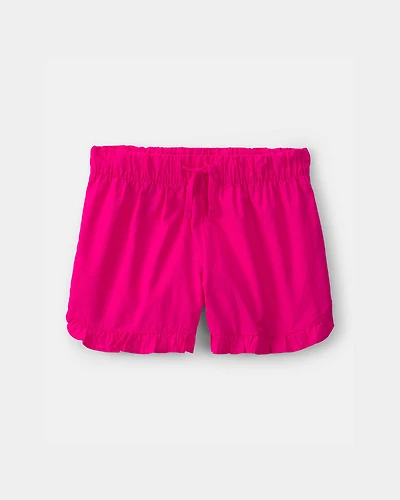 Girls Ruffle-Trim Shorts - Fuchsia