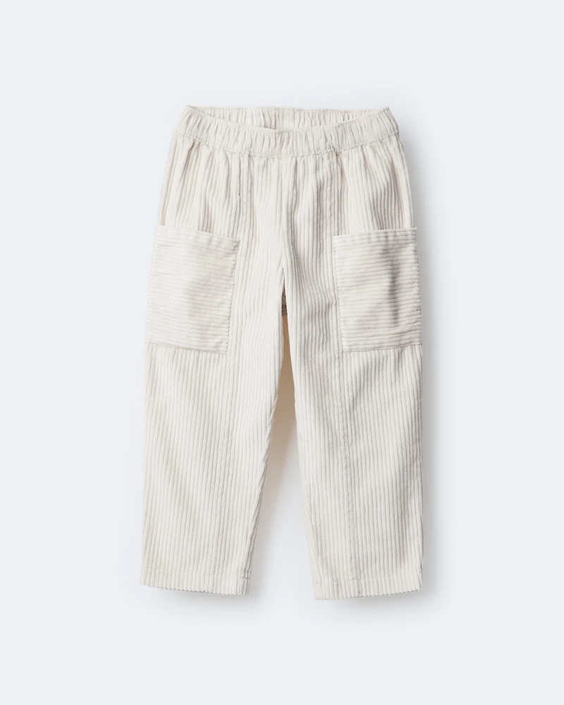 Toddler Boy Corduroy Pocket Pant - Cream