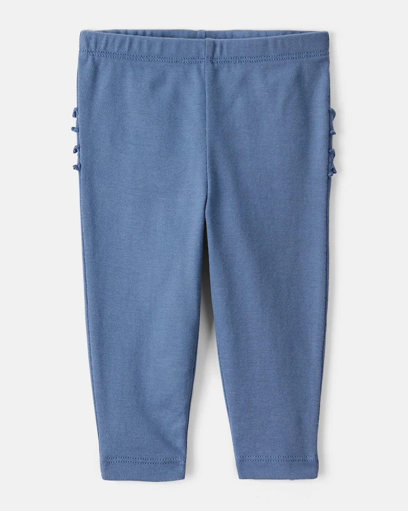 Baby Girl 2-Pack 100% Cotton Pull-On Pants - Blue/Pink