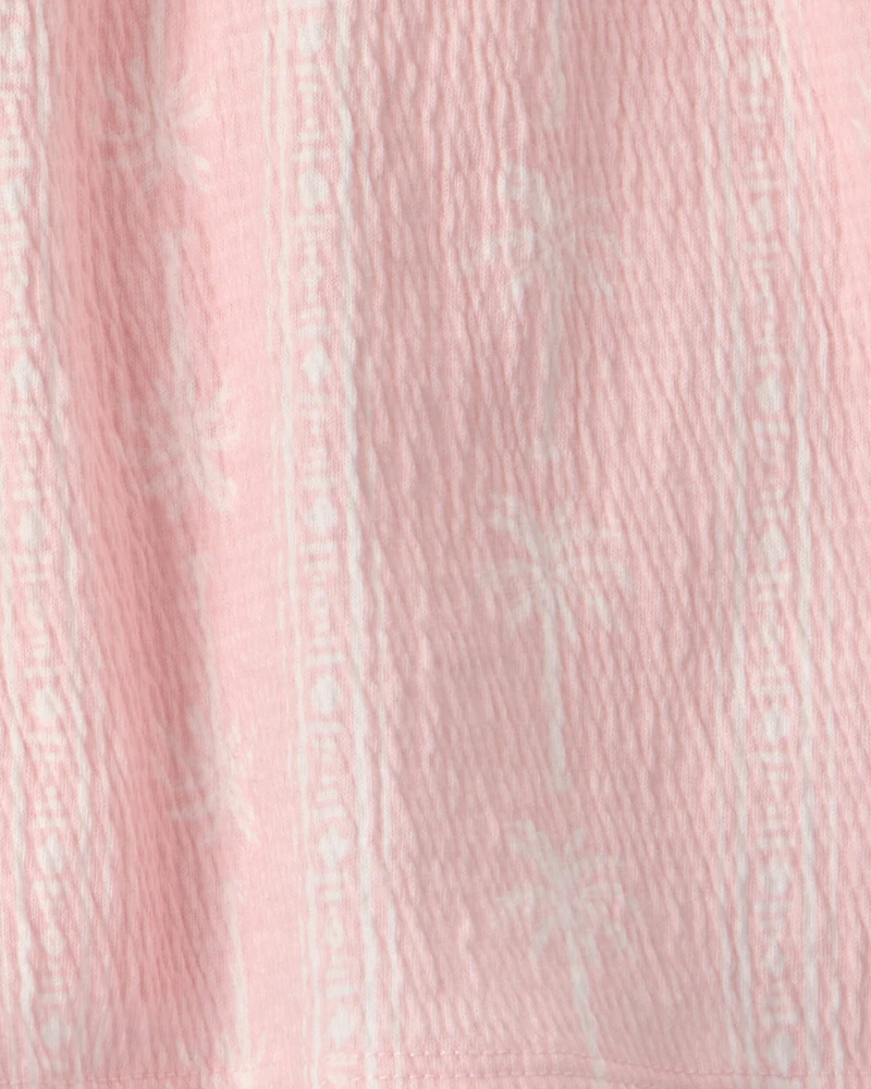 Girls Palm Tree Gauze Shorts - Pink