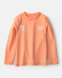 Boys 2-Piece Long-Sleeve Rashguard & Tropical Swim Trunks Set - Orange/Green