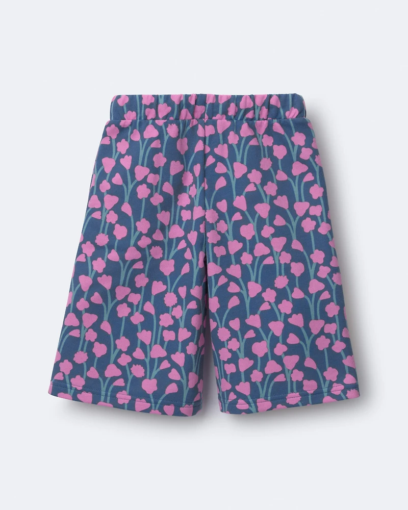 Toddler Girl Wide-Leg Pants Wildflowers - Slate Blue/Purple