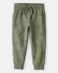 Toddler Boy Dinosaur French Terry Jogger - Green