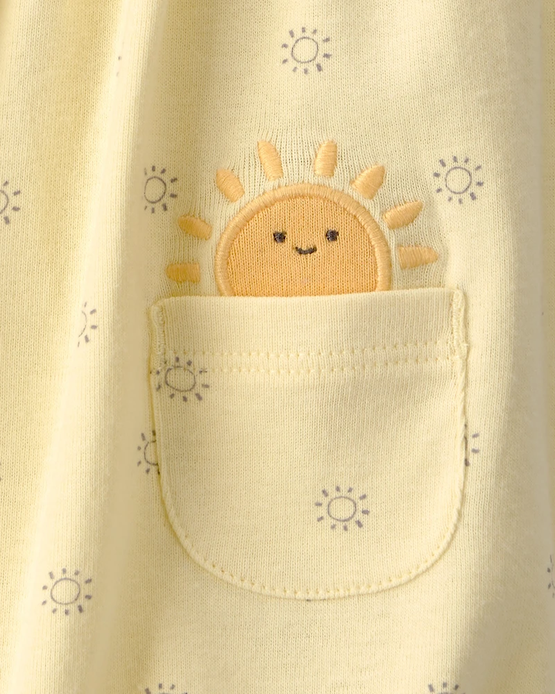 Baby Girl Sunshine Short-Sleeve Romper - Yellow