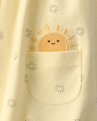 Baby Girl Sunshine Short-Sleeve Romper - Yellow