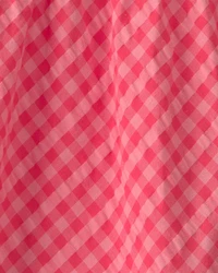 Baby Girl Gingham Tiered Dress - Red