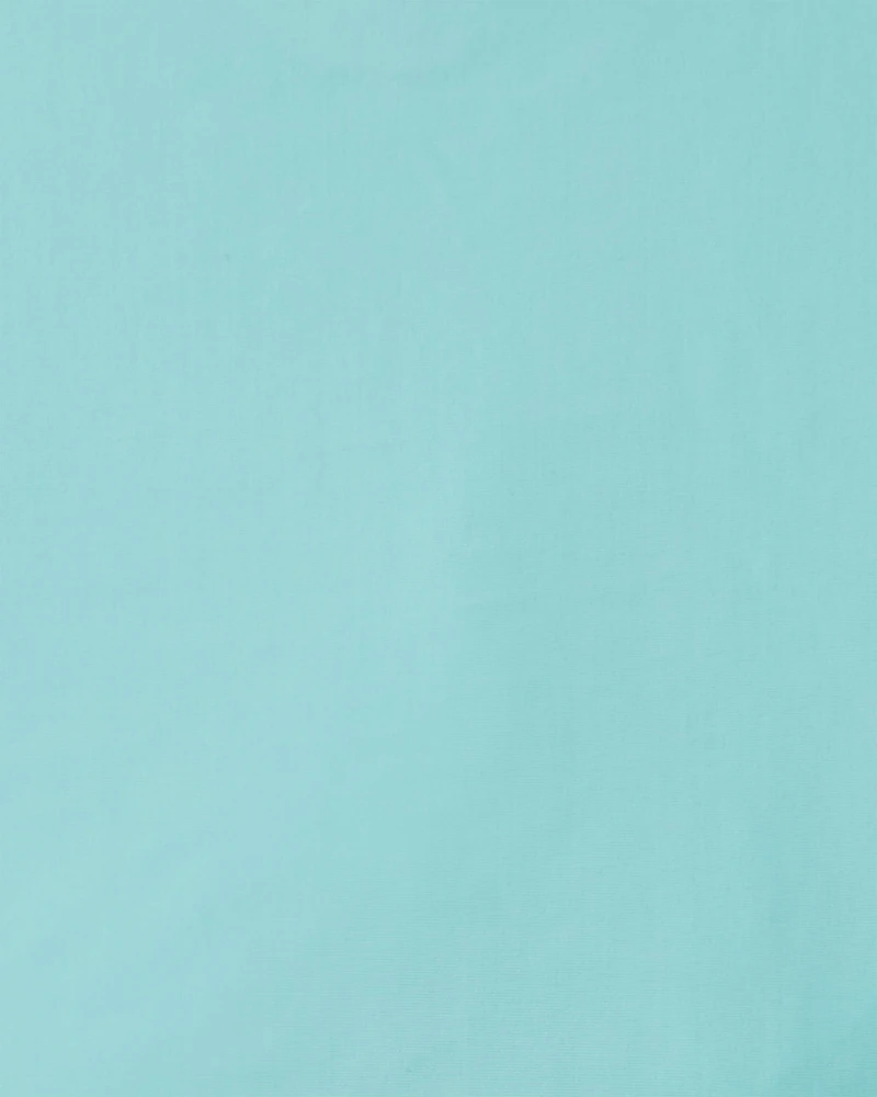 Girls 2-Piece Solid Long-Sleeve Rashguard Swimsuit Set - Blue