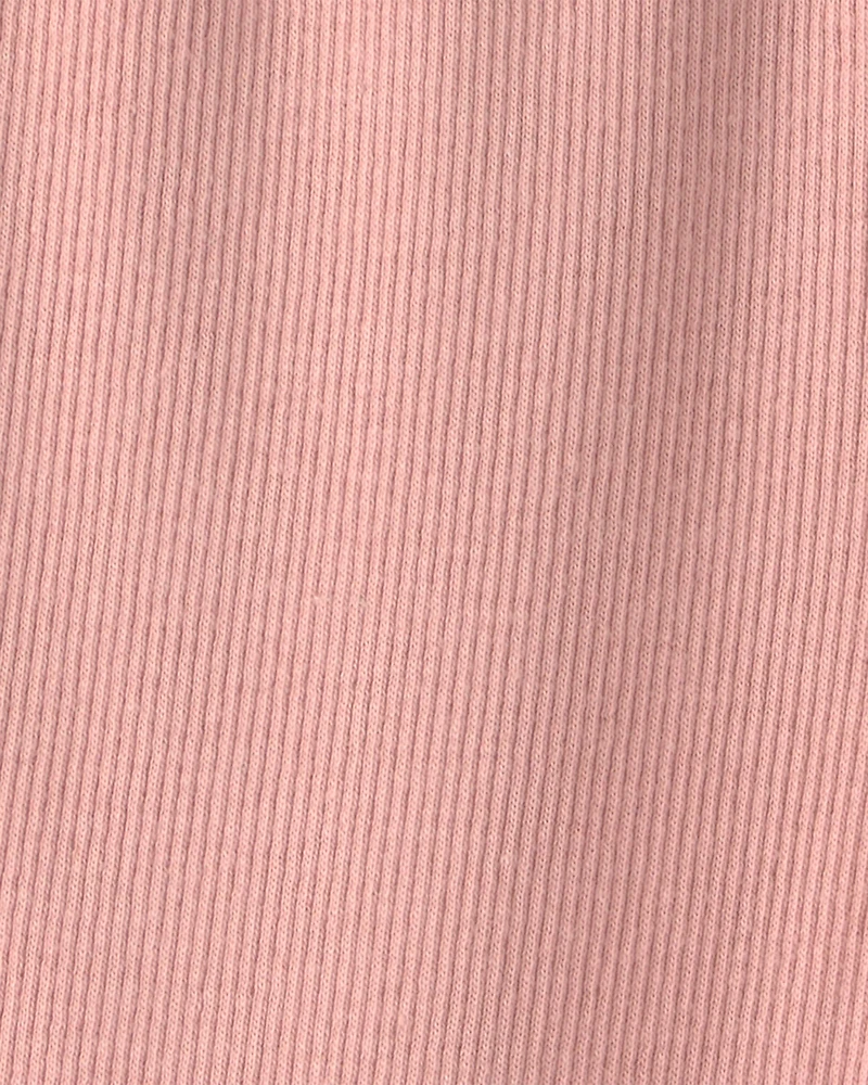 Baby Girl Organic Cotton Rib Footed Pants