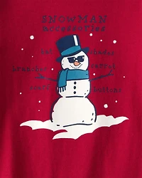 Toddler Boy Snowman Long-Sleeve Graphic Tee - Red