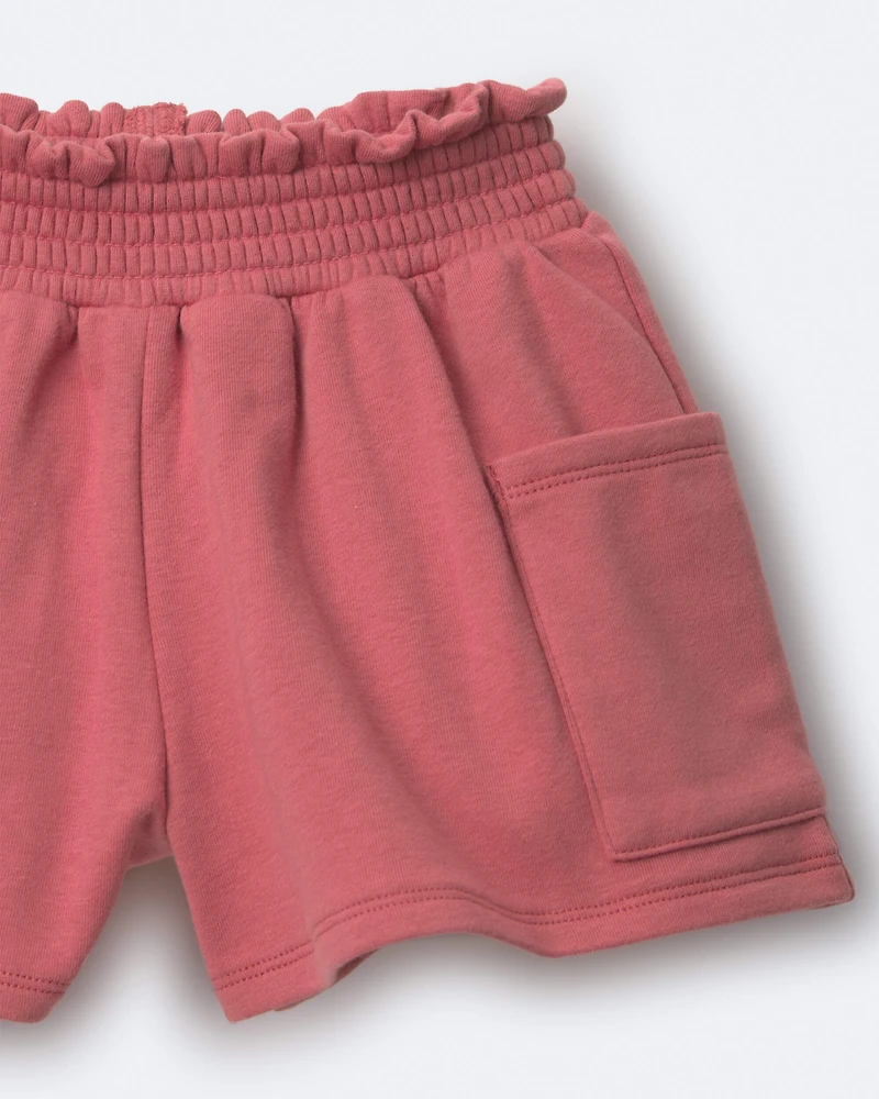 Toddler Girl Swing Short with Pockets - Burgundy