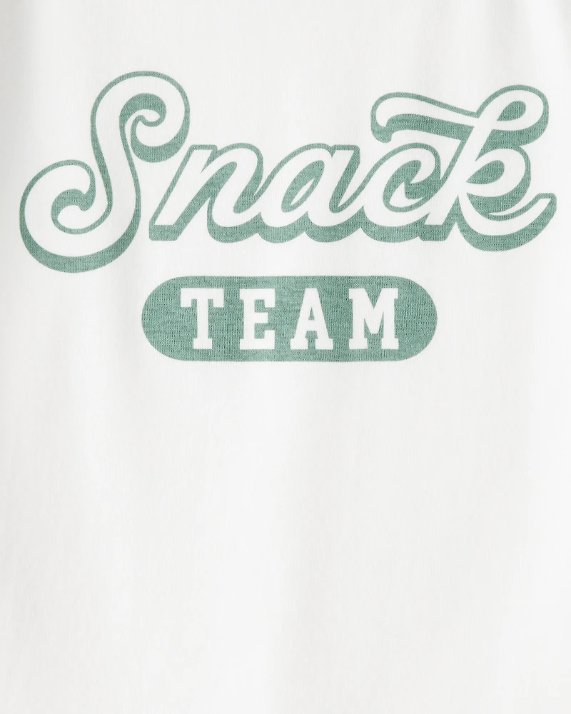 Girls Snack Team Short-Sleeve Graphic Tee - Cream