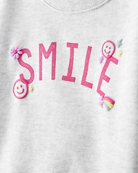 Baby Girl Smile French Terry Long-Sleeve Top & Skirt Set