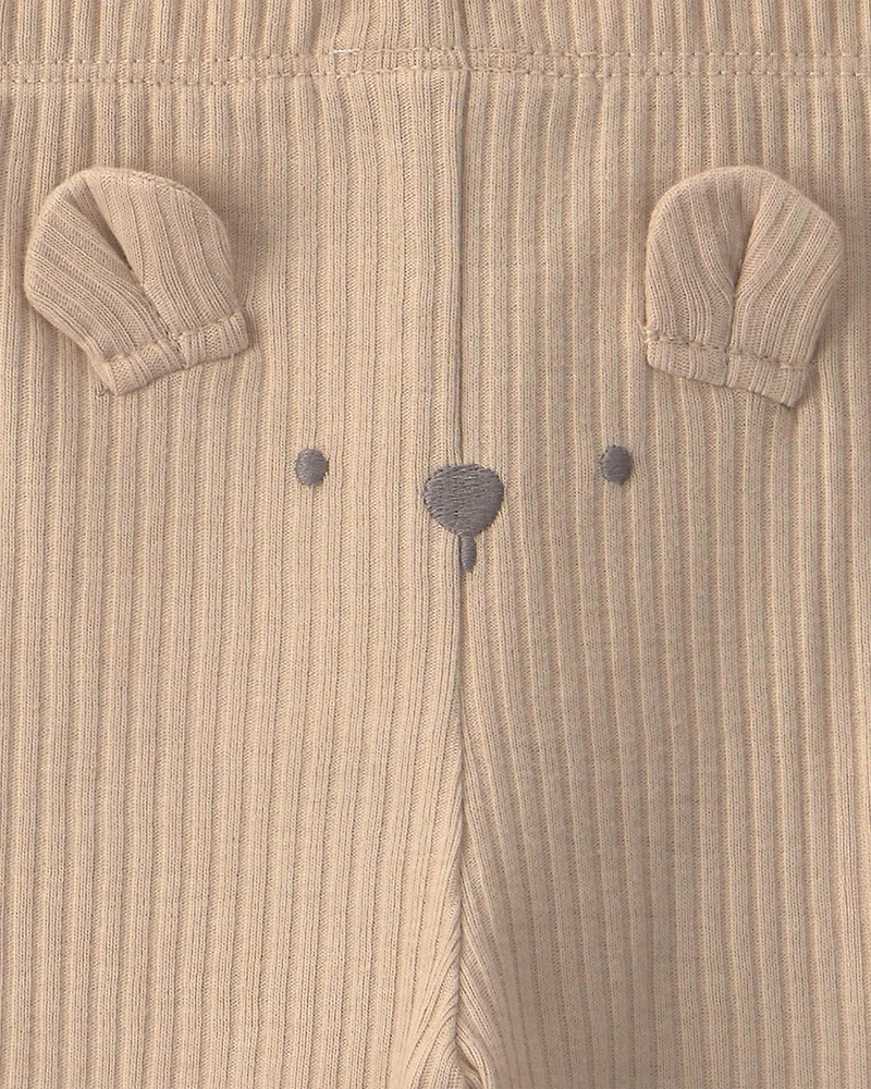 Baby 3-Piece Bear Bodysuit & Pant Set - Brown/Ivory