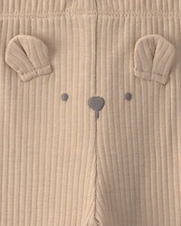 Baby 3-Piece Bear Bodysuit & Pant Set - Brown/Ivory
