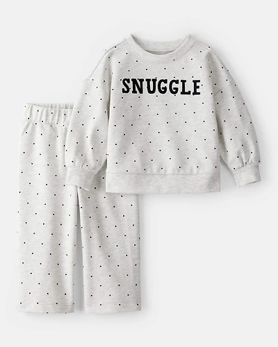 Baby Girl DayDream Fleece Snuggle Pullover & Pant Set - Grey