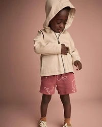 Toddler Boy Zip-Up Hooded Jacket with Pockets - Khaki